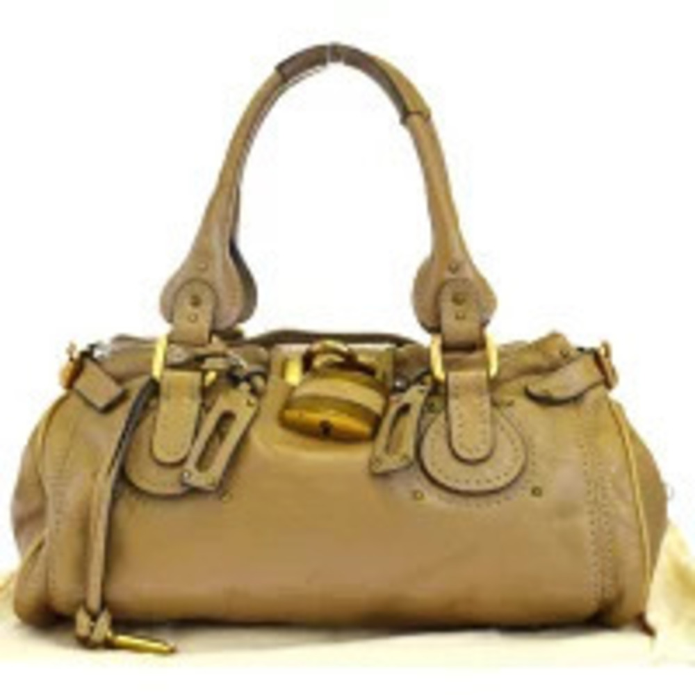 Chloe Paddington Shoulder Bag Handbag Brown Leather Padlock
